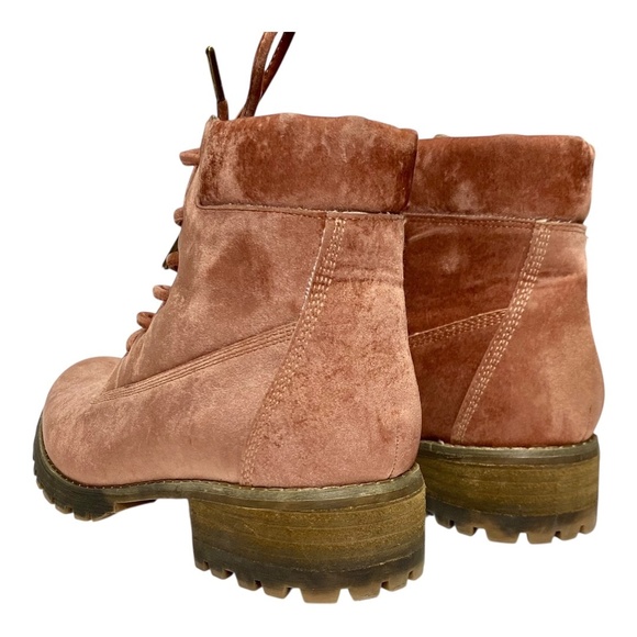 Mi.iM Sunset Velvet Lace-Up Boots Women’s Size 8.5 Wine Burgundy Ankle Booties - Picture 3 of 12